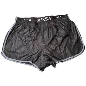 VSX Sport The Player Black Running Shorts Gym Girl Athleisure Large